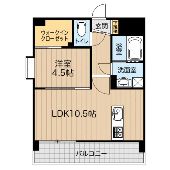 NEXUS水前寺(1LDK/2階)の間取り写真