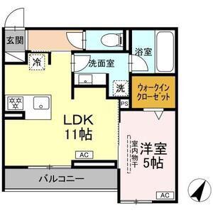 K FRONT(1LDK/3階)の間取り写真
