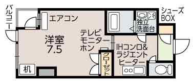 SENDAI STUDENT COURT(1K/7階)の間取り写真
