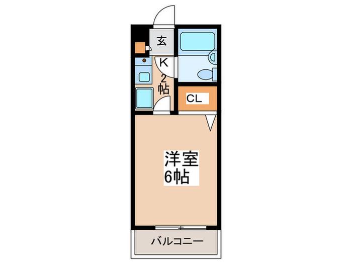グリーンレーン桜上水(1K/2階)の間取り写真
