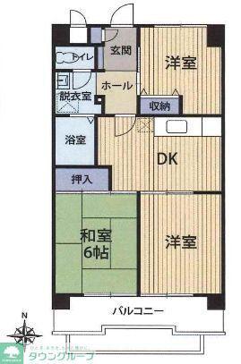 めぐみビル(3DK/2階)の間取り写真