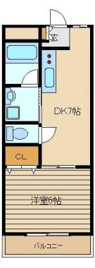 榎本マンション(1DK/3階)の間取り写真
