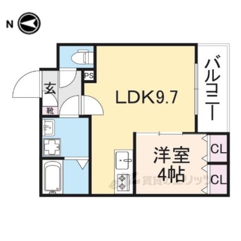 ジーメゾン大和小泉グレーデ(1LDK/2階)の間取り写真