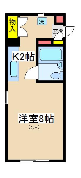 エステートピア芳賀(ワンルーム/1階)の間取り写真