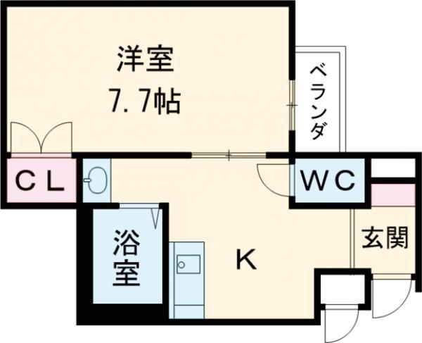 BRAVAS-I(1K/3階)の間取り写真