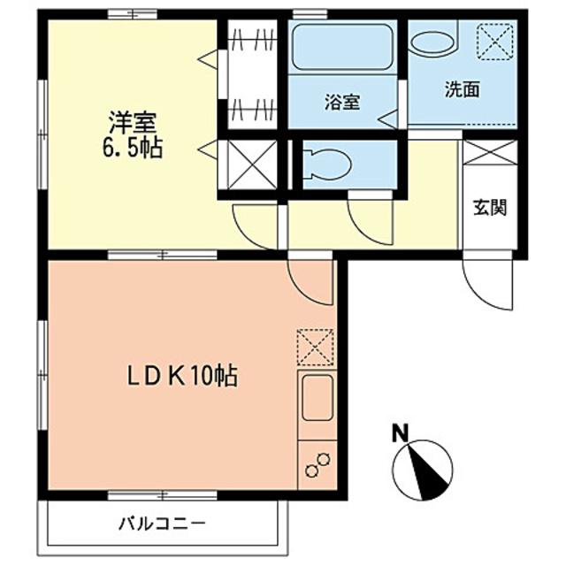 アムールストーン(1LDK/2階)の間取り写真