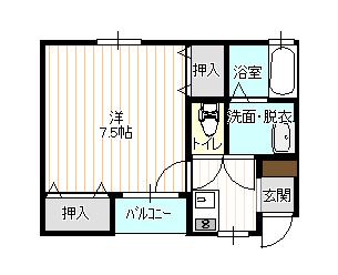 レジデンスTM河原町(1K/1階)の間取り写真