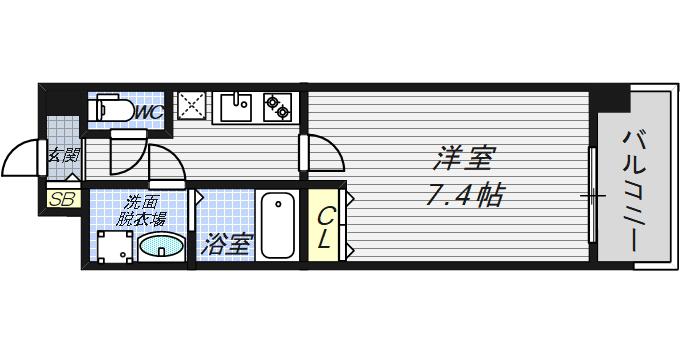 PIECE CHARMANTE FUKUSHIMA(1K/10階)の間取り写真