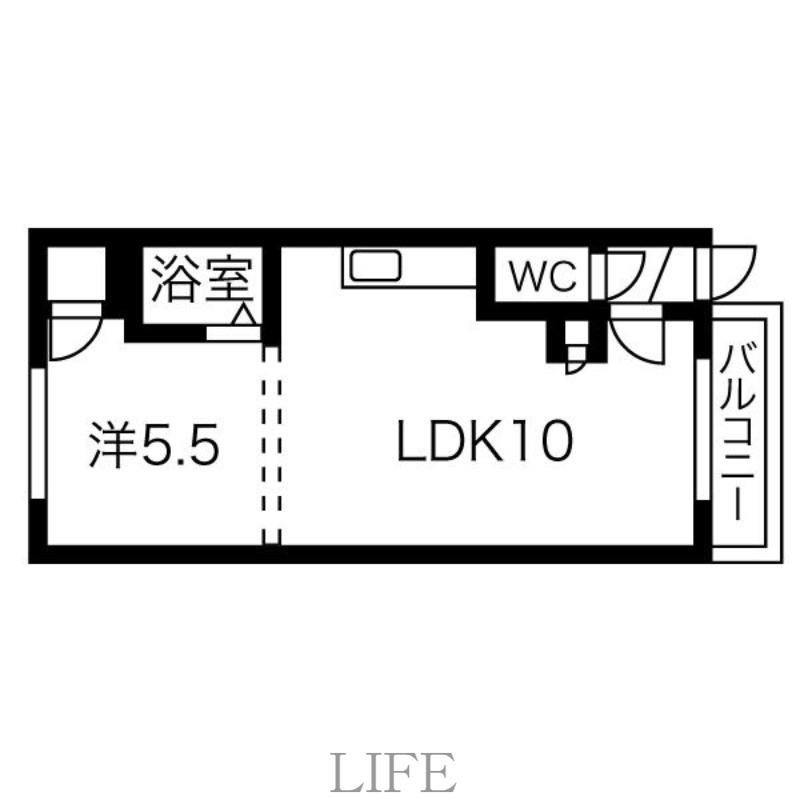 カサデューク白石(1LDK/1階)の間取り写真