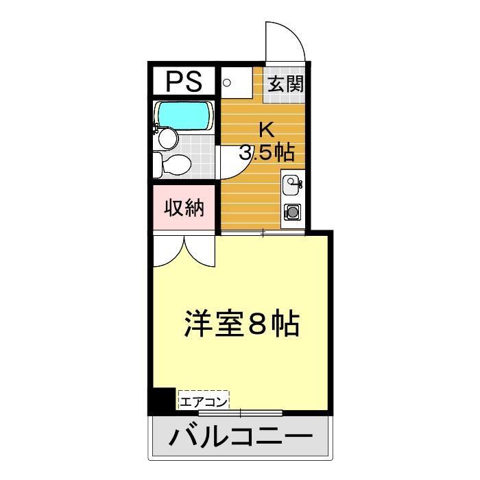 貴船コア(1K/4階)の間取り写真