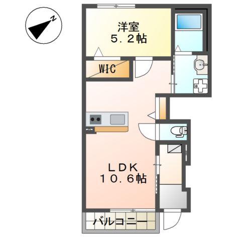 エクセレント(1LDK/1階)の間取り写真