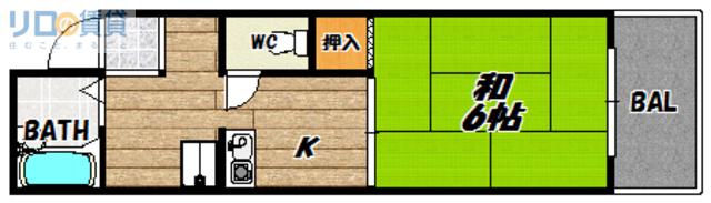 松下ビル(1K/4階)の間取り写真
