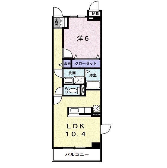 サニーブローテ住吉I(1LDK/3階)の間取り写真