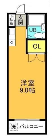 レゾン萩中(ワンルーム/2階)の間取り写真