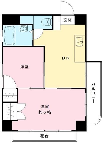 エステート大森(2DK/4階)の間取り写真