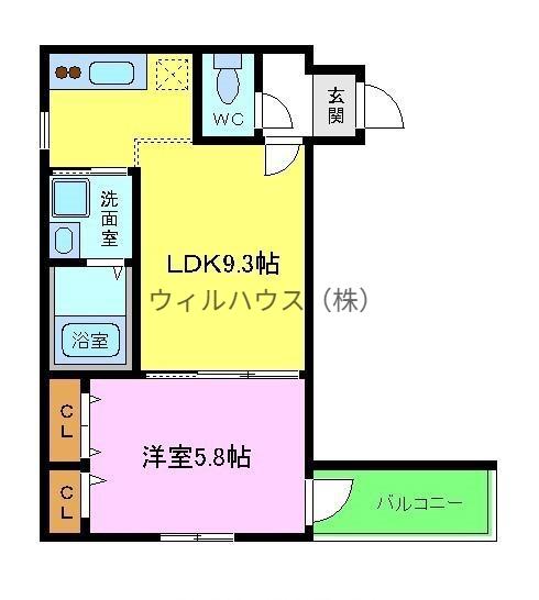 フジパレス堺大浜中町2番館(1LDK/2階)の間取り写真