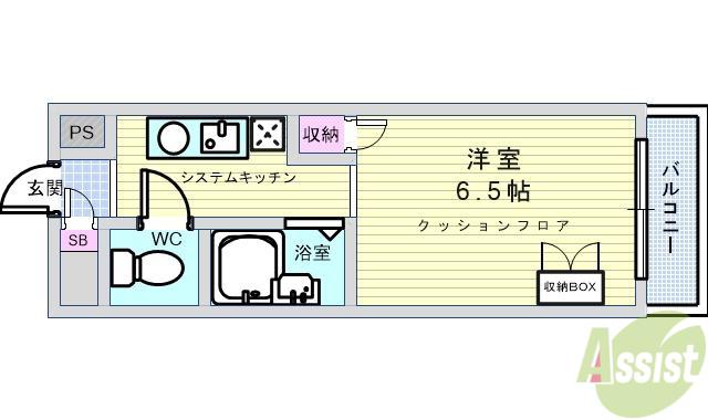 ギャレ蛍池新館(1K/2階)の間取り写真