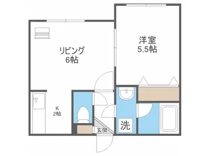 ステージノア北円山(1LDK/4階)の間取り写真