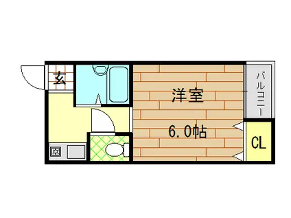 シャトレ小阪(ワンルーム/2階)の間取り写真
