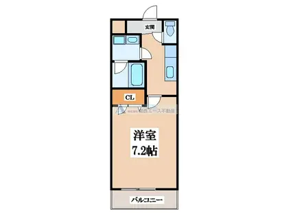 アルベージュ八戸ノ里 II番館(1K/1階)の間取り写真