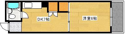 和秀舟入本町ビル(1DK/3階)の間取り写真