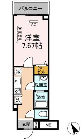 PRIMEVERE(1K/2階)の間取り写真