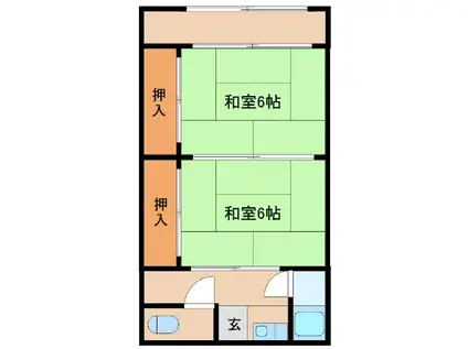 渡邉アパート(2K/1階)の間取り写真