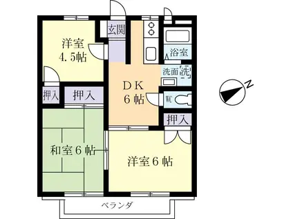 桜塚ハイツ(3DK/1階)の間取り写真