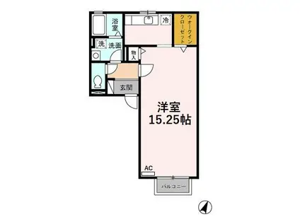 アルモニー駅西(ワンルーム/2階)の間取り写真