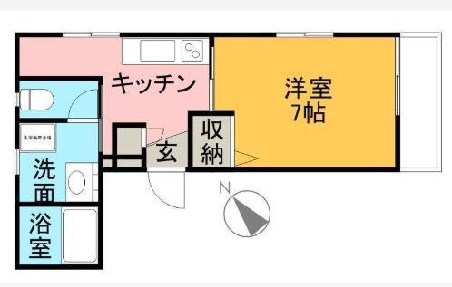 ビュー倉敷(1K/4階)の間取り写真