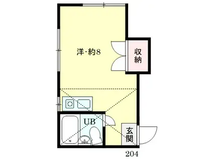 コーポ・エイ(ワンルーム/2階)の間取り写真