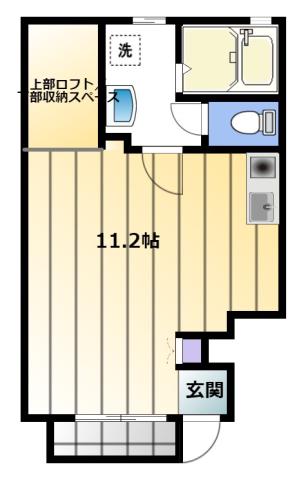 グラッドスペース茶屋松(ワンルーム/1階)の間取り写真