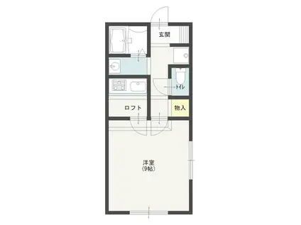 本幸六番館(1K/1階)の間取り写真