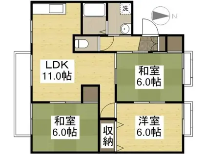 シャトル平福B(3LDK/2階)の間取り写真