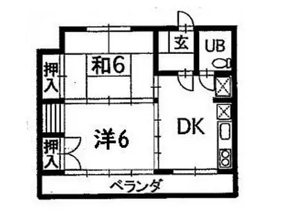 第三コーポシマオカ(2DK/3階)の間取り写真