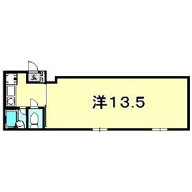 松屋北野坂ビル(1K/3階)の間取り写真