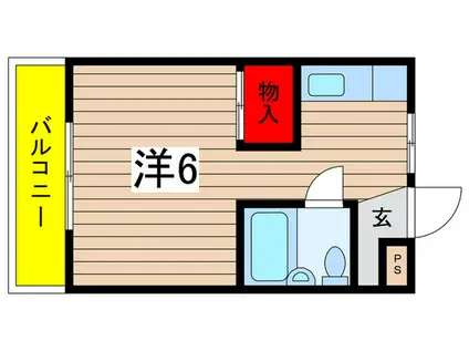 大蔵台ハイツ(ワンルーム/2階)の間取り写真