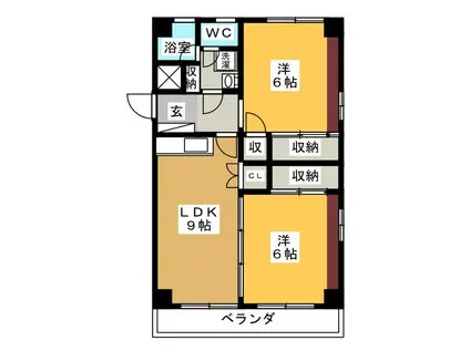 丸松マンション(2LDK/3階)の間取り写真