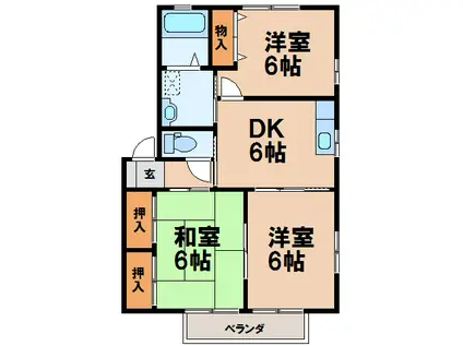 ハイツサカエ(3DK/1階)の間取り写真
