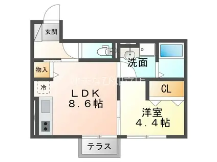スカイコートI-A(1LDK/1階)の間取り写真