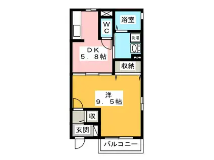 ＪＲ東海道本線 大垣駅 徒歩32分 2階建 築20年(1DK/2階)の間取り写真