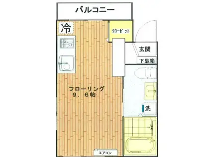 CASA MEDOU 中野坂上(ワンルーム/3階)の間取り写真
