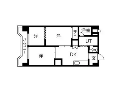 サンシャイン大須(2DK/11階)の間取り写真