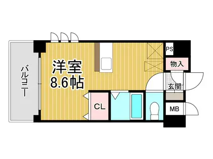 アーデン塚口(ワンルーム/8階)の間取り写真