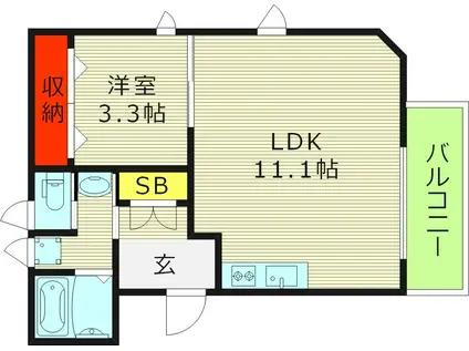 GRACE FUKAEBASHI(1LDK/1階)の間取り写真
