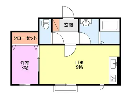 アイベリーI.N(1LDK/1階)の間取り写真