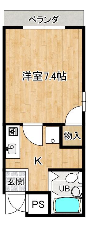 レジデンスアン(1K/2階)の間取り写真
