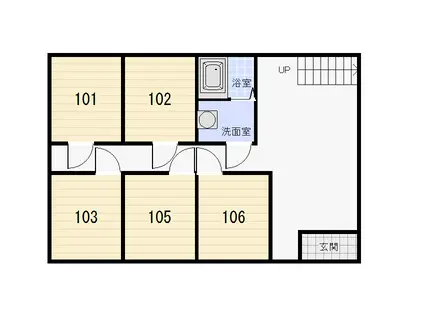 駅前ハイツ(ワンルーム/2階)の間取り写真
