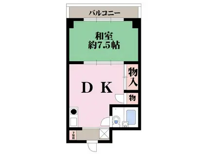 京橋マンション(1DK/3階)の間取り写真