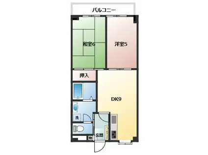 プライムK(2DK/2階)の間取り写真